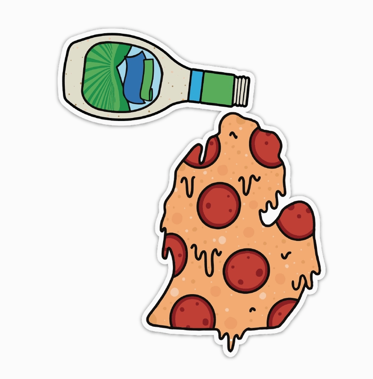 Pizza + Ranch Michigan Sticker