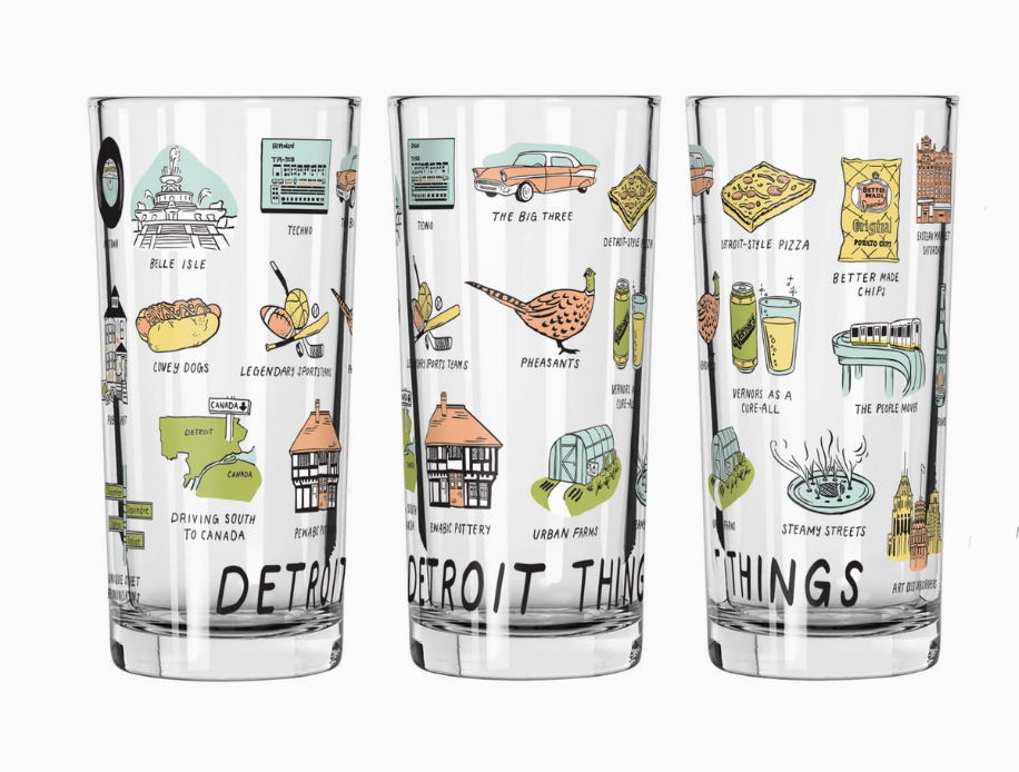 Detroit Things 12oz Glass