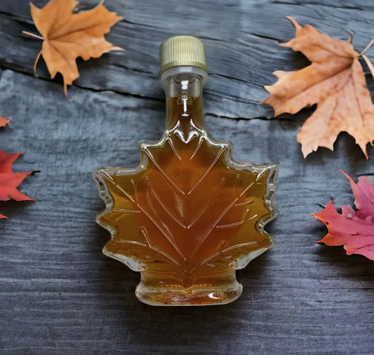 Doodles Sugarbush Michigan Made Grade A Maple Syrup Glass Leaf