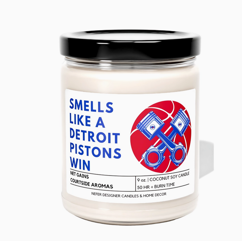 Smells Like A Detroit Pistons Win - Detroit Lucky Game Day Candle