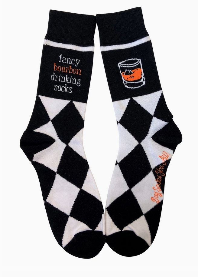 Fancy Bourbon Drinking Men's Socks